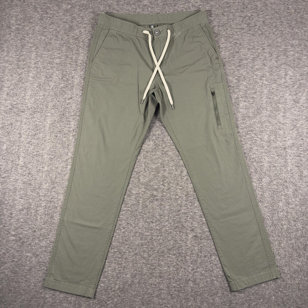 Vuori Ripstop Pants Womens Medium Green Woven Stretch Zip Pocket Travel VW401